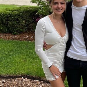 White Long Sleeve Dress